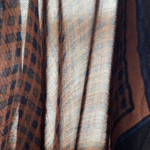 🐑Cashmere/Modal SOFT Thin Oversized Brown/Navy/Black Houndstooth Madewell Scarf - Picture 14 of 17